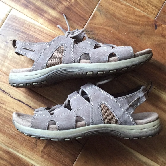 Earth Origins Shoes Earth Origins Tan Suede Comfort Sandal Size 8 Euc